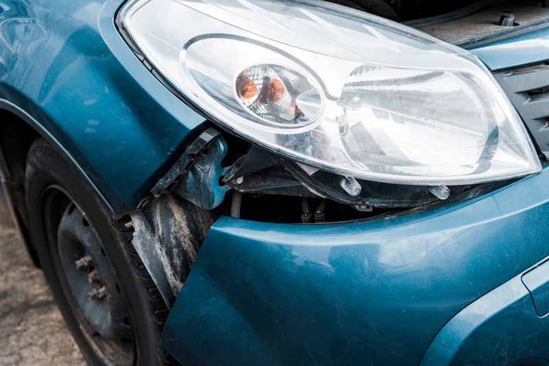 selective focus of crashed blue vehicle after car 2026 03 13 01 04 02 utc